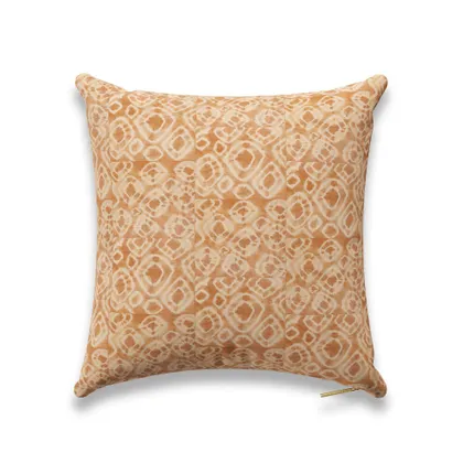Rust Pebble Kuba Cloth Pillow by St. Frank | Orange | 18" W x 18" H | Cotton