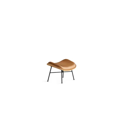 Vesper Leather Ottoman - Camel Leather/Oak