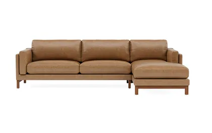 Gaby Leather 3-Seat Right Chaise Sectional