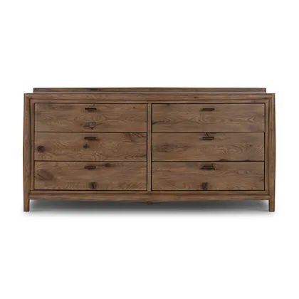 Glenview 6 Drawer Dresser-Weathered Oak