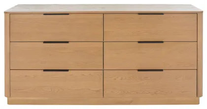 Gabrietta 6 Drawer Wood Dresser - Natural