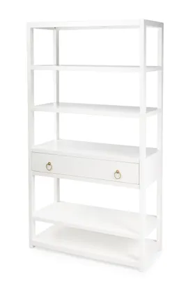 Lark White Etagere Bookcase