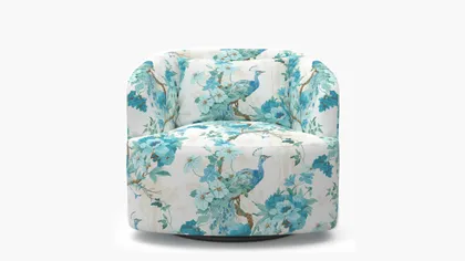 Deco Swivel Chair, Turquoise Peacock Park
