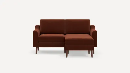 Nomad Loveseat with Chaise - Sienna - Performance Brushed Chenille / Walnut - Wood / Slope