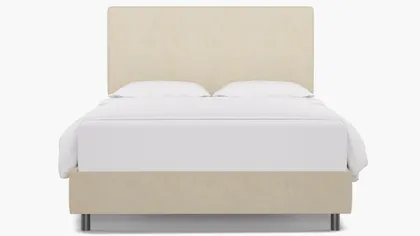 Square Back Bed, Talc Everyday Linen, Queen