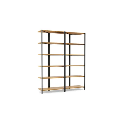 Canon Double Tall Shelves - Oak - Wood