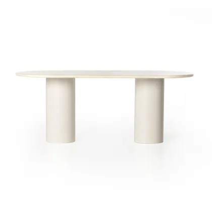 Belle Oval Dining Table - Cream Marble