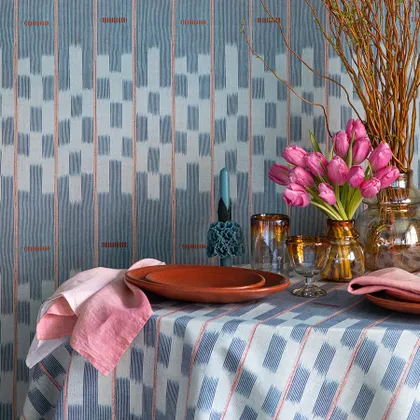 Chambray Lattice Baule Wallpaper
