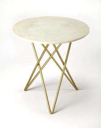 Quantum Marble & Metal Side Table