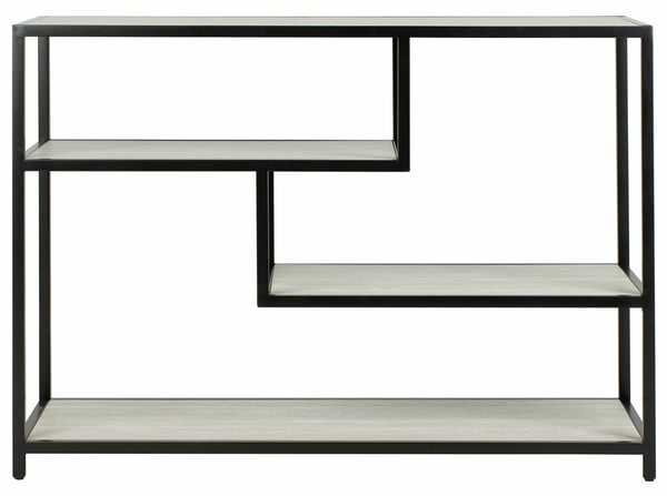 Reese Geometric Console Table, Beige & Black - Arlo Home
