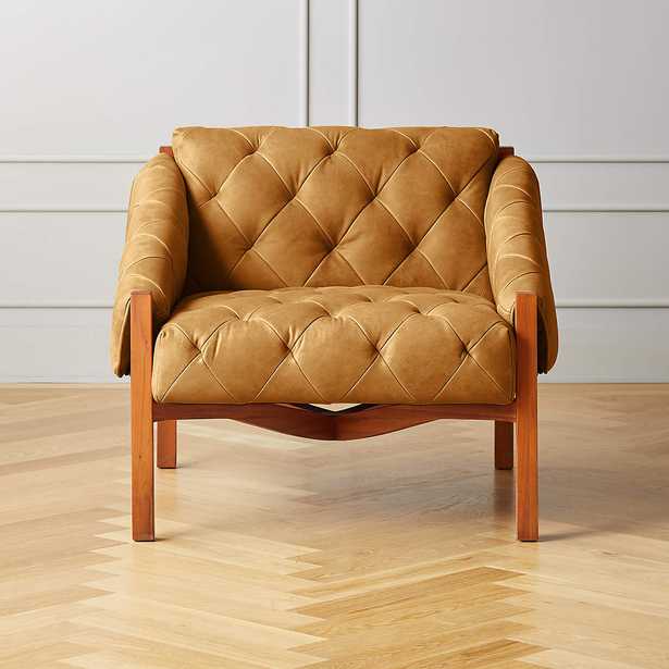 Abruzzo Brown Leather Tufted Chair - CB2