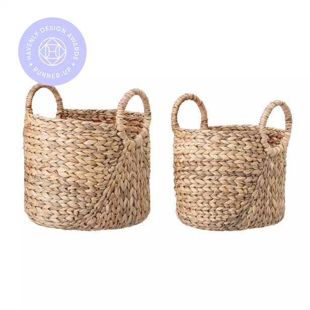 Handwoven Round Handle Seagrass Baskets, Set of 2 - Moss & Wilder