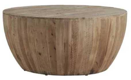 Hindsville Solid Wood Drum Coffee Table - Birch Lane