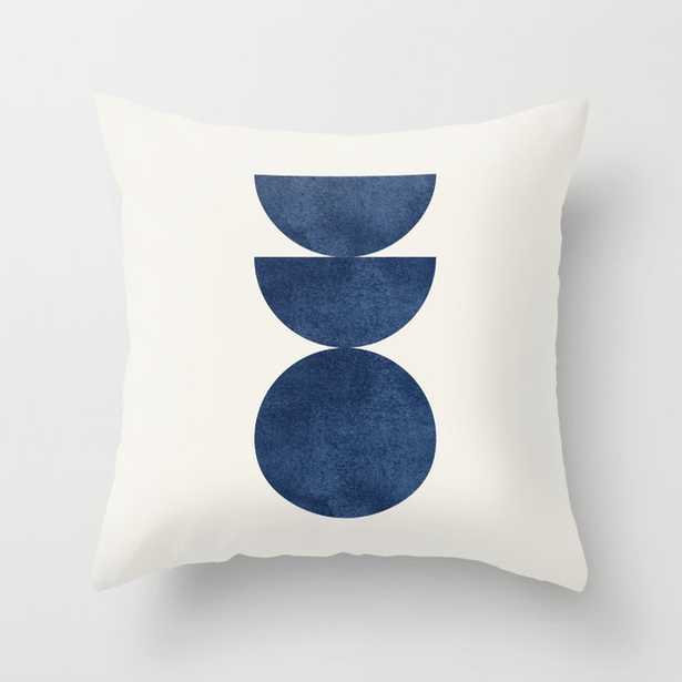 Woodblock navy blue Mid century modern Throw Pillow - Society6