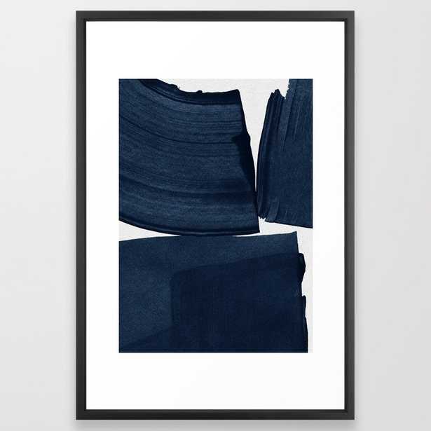 Minimalist Painting Blue I, Navy Decor Framed Art Print - Society6