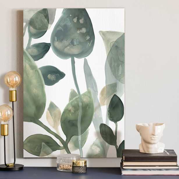 'Water Leaves I' - Wrapped Canvas Painting Print - Wayfair