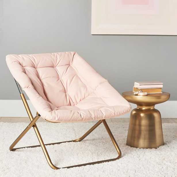 Solid Hang-A-Round Square Chair, Blush With Gold Base - Pottery Barn Teen