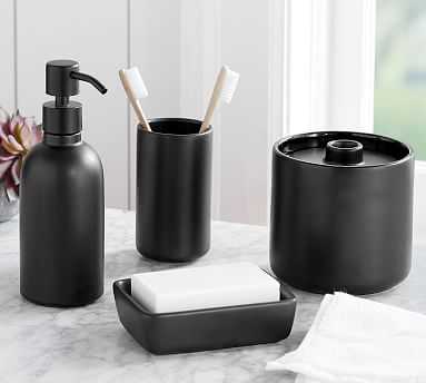 Black Ceramic Accessories - Toothbrush - Pottery Barn