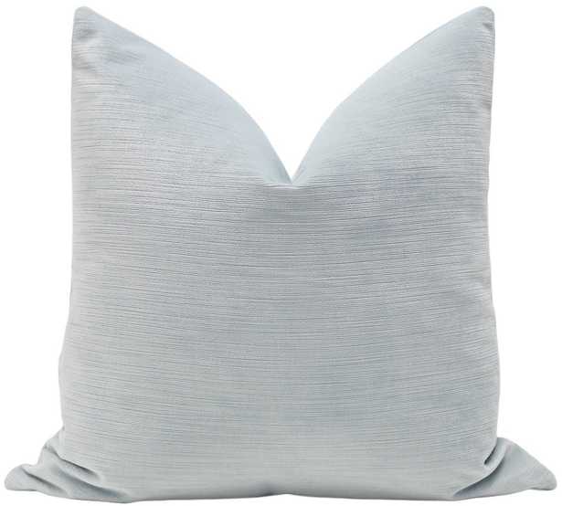 Strie Velvet Pillow Cover, Mist, 20" x 20" - Little Design Company