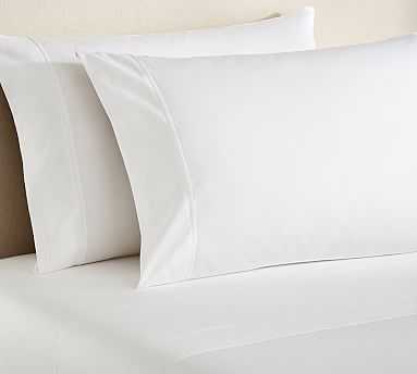 PB Essential 300-Thread-Count Sheet Set, Queen, White - Pottery Barn