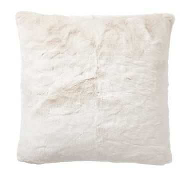 Faux Fur Pillow Cover, 18" x 18", Ivory - Pottery Barn