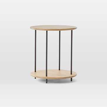 Tiered Wood Side Table West Elm Havenly, Streamline Collection Tiered Side Table Whitewash Antique Bronze
