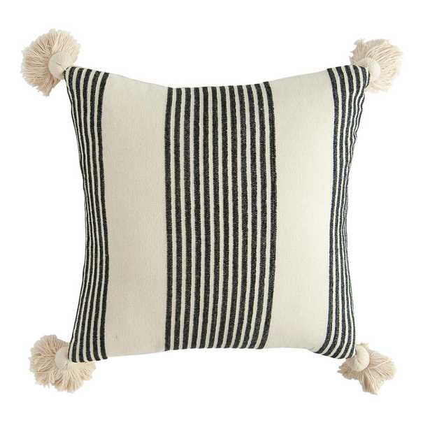3R Studios Black Striped Cotton and Chenille 20 in. x 20 in. Throw Pillow - Home Depot