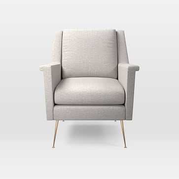 Carlo Midcentury Chair, Poly, Twill, Sand, Brass - West Elm