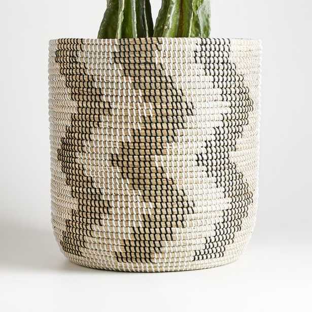 Camanche Natural and Black Patterned Basket - Crate and Barrel