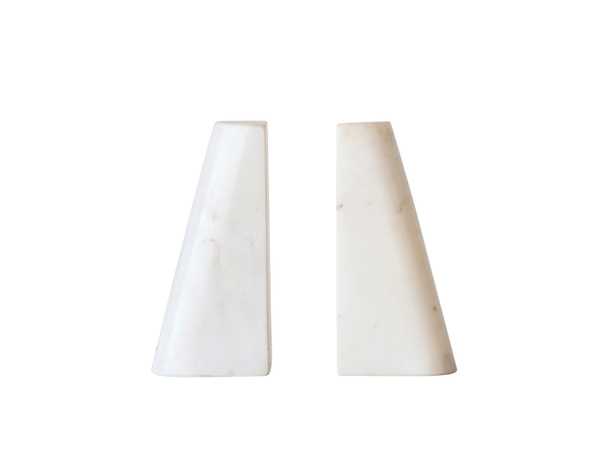 White Marble Bookends, Set of 2 - Moss & Wilder
