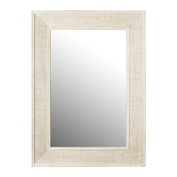 Wall Mirror with Rattan Detail, Whitewash - Nomad Home