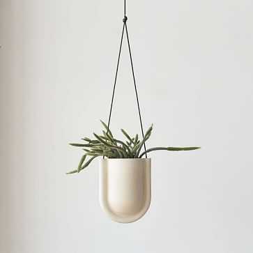 Misewell Portico Hanging Planter, White - West Elm