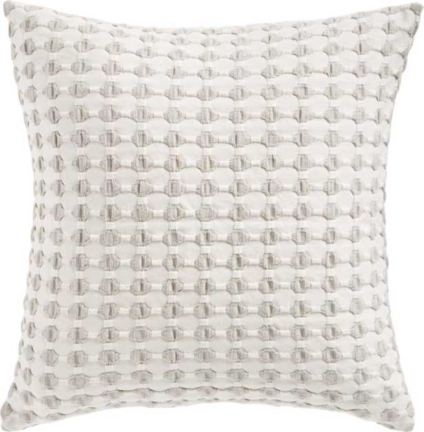 Estela Pillow, Down-Alternative Insert, Gray & White, 20" x 20" - CB2