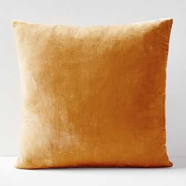 Lush Velvet Pillow Cover, 16"x16", Golden Oak - West Elm