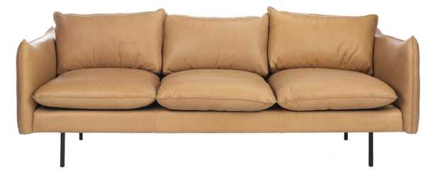 Bubba Italian Leather Sofa, Tan - Arlo Home