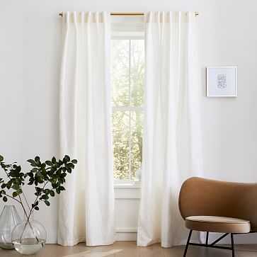 Linear Lattice Jacquard Curtain, Alabaster, 48"x108" (Made to Order) - West Elm