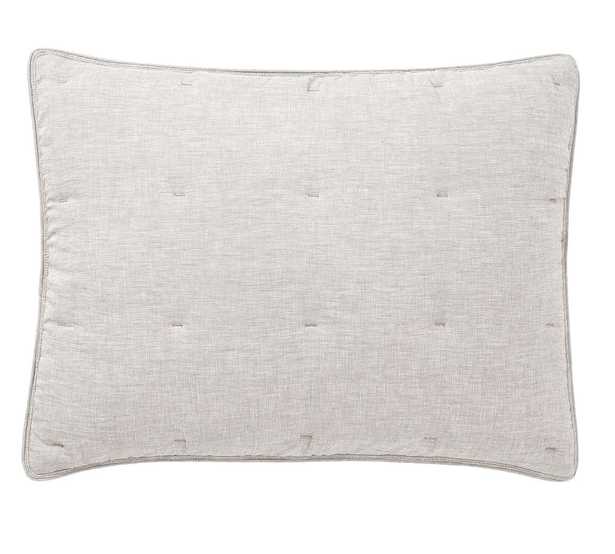 Belgian Flax Linen Comforter Standard Shams, Set of 2 Soft Gray - Pottery Barn