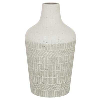 White Metal Contemporary Style Vase, 13 X 8 X 8 - Wayfair
