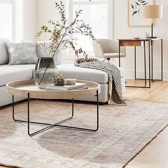 WE Willow Collection Coffee Table, 36", Cerused White - West Elm