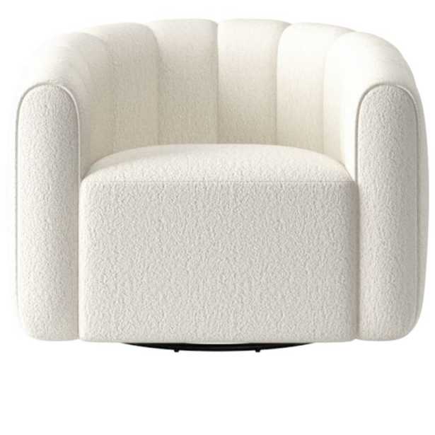 Fitz Wooly Sand Swivel Chair - CB2