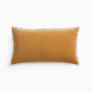 Classic Cotton Velvet Pillow Cover, 12"x21", Golden Oak - West Elm