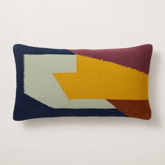 Angled Modern Form Pillow Cover, 12"x21", Midnight - West Elm