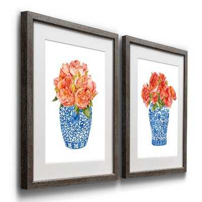 Sweet Peonies I - 2 Piece Picture Frame Print Set on Paper - Wayfair