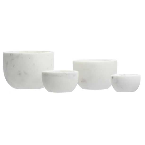 White Marble Bowls (Set of 4) - Nomad Home