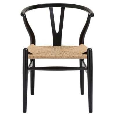 Dayanara Solid Wood Slat Back Side Chair, Black - Wayfair