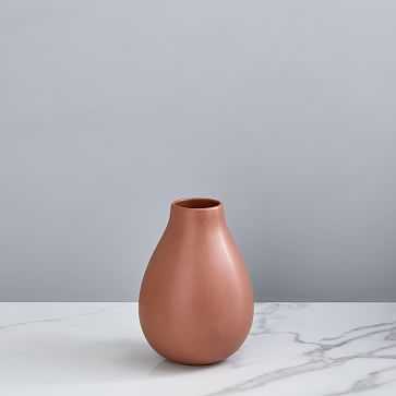 Pure Ceramic Vase, Small Raindrop, Clay - West Elm