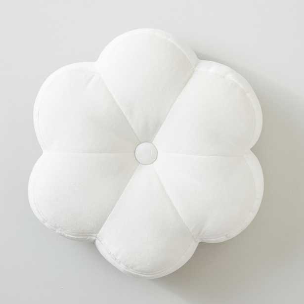 Flower Velvet Pillow, Shaped, Ivory - Pottery Barn Teen