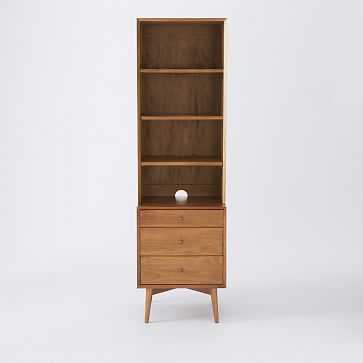 Mid-Century Bookcase with 3-Drawer Side Table (Acorn) - West Elm