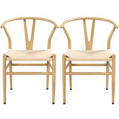 Lindberg Metal Slat Back Arm Chair (Set of 2) - Wayfair