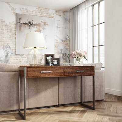 Laroche Heavily Distressed Rustic Style 2 Drawers Storage Console Table - Birch Lane